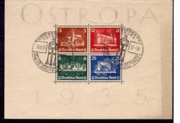 OSTROPA 1935, Exposition Philatélique De Koeningsberg, BF 3 Ø Cote 900 € - Bloques