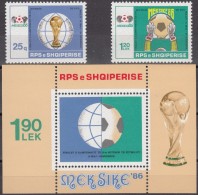 ALBANIA 1986, SPORT, WORLD FOOTBALL CHAMPIONSHIP In MEXICO, COMPLETE MNH SERIES+BLOCK With GOOD QUALITY, *** - 1970 – Mexico