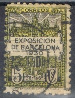 Sello 5 Ct BARCELONA, Recargo Exposicion, VARIEDAD Salto De Peine , Num 6 º - Barcelona