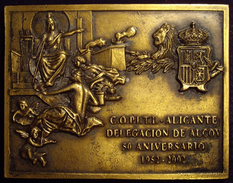 ESPAÑA. PLACA 50 ANIVERSARIO COLEGIO PERITOS INDUSTRIALES. ALCOY. 2.002. ESPAGNE. SPAIN - Professionals/Firms