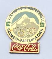 Pin´s COCA COLA - 4° J.O  D'hiver GARMISCH PARTENKIRCHEN 1936 - Montagne - Anneaux Olympiques - F688 - Coca-Cola