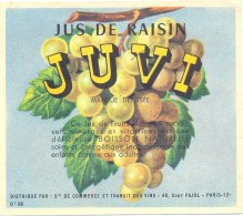 1 Etiquette Ancienne De JUS DE RAISIN JUVI - Obst Und Gemüse