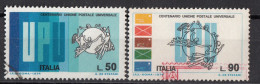 1369 Italia 1974 Centenario U.P.U. Sigla Emblema Viaggiato Full Set Italy - UPU (Unión Postal Universal)