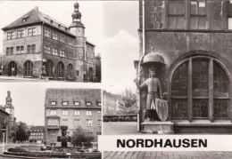 Nordhausen, Rathaus, Lutherplatz Mit Neuem Brunnen, Roland Am Rathaus - Nordhausen