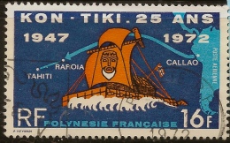 FRENCH POLYNESIA 1962 16f Kon-Tiki SG 158 U #VD82 - Used Stamps