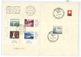 SVIZZERA - HELVETIA - 1954 - Pro Patria - Carnet PTT - Zürich Bundesfeier-Automobil Postbureau + Wettingen-Schweiz Ze... - Cartas & Documentos