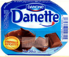 Opercule Cover Crème Dessert " Danone " Danette Chocolat Custard - Milchdeckel - Kaffeerahmdeckel