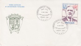 TAAF 1980 Chalres De Gaulle 1v FDC Terre Adelie (F5239) - FDC