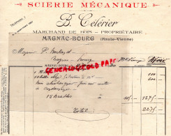 87 - MAGNAC BOURG - FACTURE SCIERIE MECANIQUE -B. CELERIER-MARCHAND DE BOIS PROPRIETAIRE-1930 - 1900 – 1949