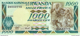 RWANDA 1000 FRANCS 1988 P-21 UNC [ RW120a ] - Ruanda