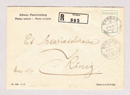 Schweiz -  23.11.1928 Wabern Franco Marke #2 R-Brief Der Schweiz. Postverwaltung - Vrijstelling Van Portkosten