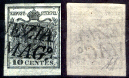 L.V.0002d - 1850 - Sassone N. 2 (o) Used - Firmato "AD" - Privo Di Difetti Occulti - - Lombardy-Venetia