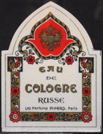 ETIQUETTE ANCIENNE De PARFUM - EAU De COLOGNE RUSSE - Les Parfums PIVARD - Paris - Très Bon Etat - - Etiquettes