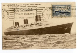 CARTE MAXIMUM - N°299 - NORMANDIE OBLITERE LE HAVRE A NEW YORK 29/05/1935 - C.M. 641 - 1930-1939