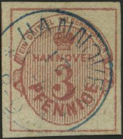 HANNOVER 13a O, 1859, 3 Pf. Rosa, Pracht, Gepr. Drahn, Mi. 110.- - Hannover