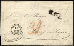 HAMBURG - GRENZÜBERGANGSSTEMPEL 1860, B.2.R., L1 Auf Brief Von Brüssel (K1) Nach Copenhagen, Rückseitiger - Prefilatelia