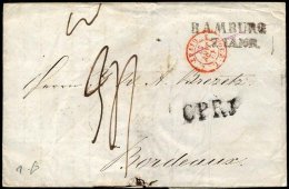 HAMBURG - GRENZÜBERGANGSSTEMPEL 1843, C P R 3, L1 Auf Brief Von Hamburg (L2) Nach Bordeaux, Pracht - Prefilatelia