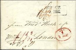 HAMBURG - GRENZÜBERGANGSSTEMPEL 1842, T 6 DEC, In Rot Auf Brief Von Glaz (R2) über Hamburg (rückseitiger - Prefilatelia