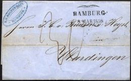 HAMBURG VORPHILA 1859, HAMBURG., Schmetterlingsstempel Auf Brief Nach Holland, Rückseitig R1 Nach Postzeit, Registr - Altri & Non Classificati