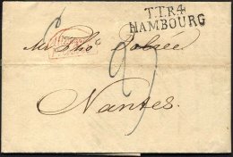 HAMBURG - THURN UND TAXISCHES O.P.A. 1828, TT.R.4. HAMBOURG, L2 Auf Brief Nach Nantes, Mit ALLEMAGNE P. GIVET, Pracht - Prefilatelia