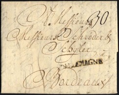 HAMBURG VORPHILA 1750, DALLEMAGNE, L1 Auf Brief Von Hamburg Nach Bordeaux, Pracht - Prephilately