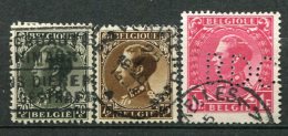 Yv. COB N° 401 à 403  (o)  70c,75c,1f  1f Perforé BDC  Cote  0,8 Euro BE   2 Scans - 1934-1935 Leopold III