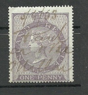 Great Britain Old Revenue Tax Stamp Inland Revenue Queen Victoria 1 Penny O - Dienstzegels