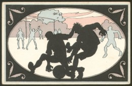 SILHOUETTE FOOTBALL SOCCER OLD VINTAGE POSTCARD 1928 - Silhouettes