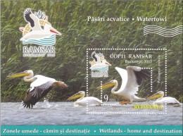 Romania 2012 MiNr. (Block 533) Rumänien Great White Pelicans BIRDS M/sh  MNH** 6,50 € - Pelícanos