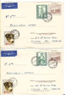 Pologne : Lot De 2 Enveloppes Oblitérées Poste Aérienne 1968 Et 1969 - Gebraucht