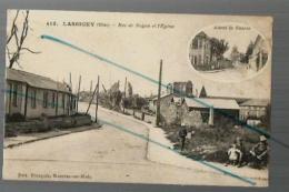 Cpa 01590 Lassigny Rue De Noyon Et L'église (baraquements) - Lassigny