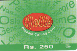 Pakistan, Hello Prepaid Card, 250 Rs - Pakistán