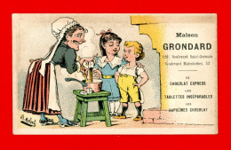 Chocolat Grondard, Chromo Imp. Hermet, Illustration Moloch, Préparation Du Goûter - Other & Unclassified