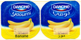 Opercule Cover Yaourt Yogurt " Danone " Yaoumi 1 Pair Banana Yoghurt Yoghourt Yahourt Yogourt - Koffiemelk-bekertjes