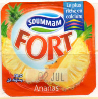 Opercule Cover Yaourt Yogurt " Soummam " FORT Ananas Pineapple Yoghurt Yoghourt Yahourt Yogourt - Milk Tops (Milk Lids)