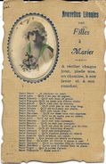 Prière Aux Saints - Nouvelles Litanies Des Filles à Marier - Photo Collée Dans Médaillon - Santi