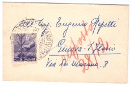 STORIA POSTALE - ITALIA - ANNO 1948 - AL SOTTOTENENTE EUGENIO REPETTI - - Military Mail (PM)