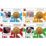 Stamp And Coin Card Vatican N°10,11,12,13 2016 - Timbres Et Pièces Pape François - Vatikan