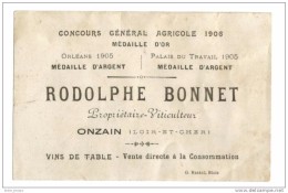 Etiquette Medaille D'or 1906 Onzain  41 Rodolphe Bonnet Vin De Table - Vino Rosso