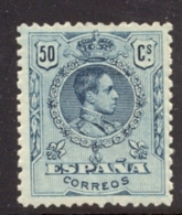 ALFONSO XIII , MEDALLÓN , ED. 277 * , 50 CTS. AZUL - Nuevos