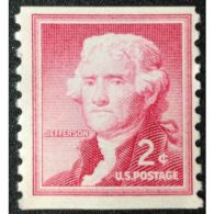 USA 1954 Thomas Jefferson Coil Stamp Sc#1055 3rd President Famous Liberty Issue Post - Roulettes