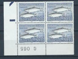 Groënland 1983 N°128 Neuf En Bloc De 4 Avec Marque, Poissons Saumons - Ongebruikt