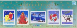 Japan Mi 5459-5463 Christmas Greetings * * Santa - Christmas Tree - Poinsettia - Rudolph - Aurora - Heart Wreath 2010 - Blocs-feuillets