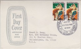 AAT 1969 Davis Elephant Seal 1v In  Pair (FDC To Philadeplhia) (30775) - FDC