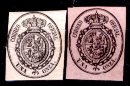 Spagna-104 - 1855 - Servizio - Y&T N. 6, 6a  (sg) NG - Privi Di Difetti Occulti - - Servizi