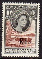 Bechuanaland QEII 1961 1r On 10/- Surcharge Definitive, Type II, Hinged Mint (BA2) - 1885-1964 Protectorat Du Bechuanaland