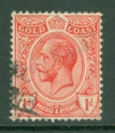 Gold Coast: 1913/21   KGV   SG72    1d     Red    Used - Gold Coast (...-1957)