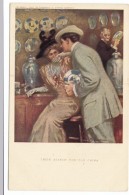 Clarence Underwood Artist Signed, 'Their Search For Old China' Romance Couple, C1910s Vintage Postcard - Underwood, Clarence F.