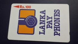 Sri Lanka-(16srla)-lanka Pay Phones Logo-(rs.100)-used Card+1card Prepiad Free - Sri Lanka (Ceilán)