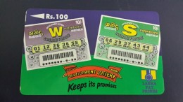 Sri Lanka-(36srlb)-development Lottery Keeps Its Promises-(rs.100)-used Card+1card Prepiad Free - Sri Lanka (Ceylon)